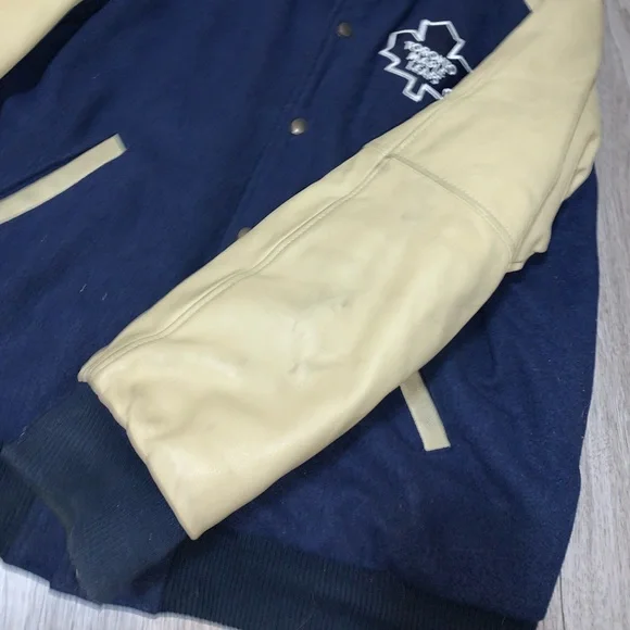 Vintage Toronto Maple Leafs NHL Nike 2000’s Wool & Leather Jacket Size XXL TML - Picture 8 of 11